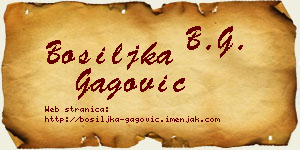 Bosiljka Gagović vizit kartica